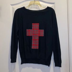 Black sweater with Cross